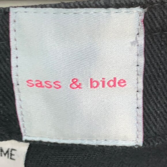 Sass & Bide Walk With Me Black Skinny Jeans 25 Brass Buttons Goth Grunge Biker - Picture 9 of 12